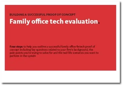 SEI FOS Family Office Tech Evaluation Building a Successful Proof of Concept